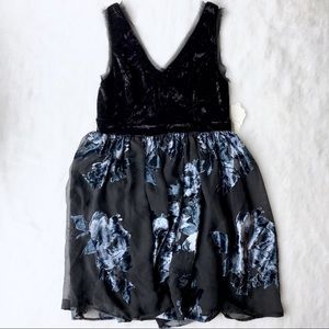 Velvet Floral Burnout Dress